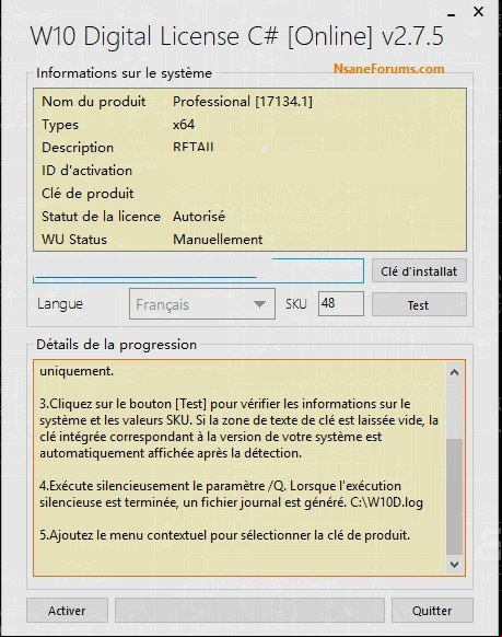 Windows: Digital license 2.7.5 activation (Windows)